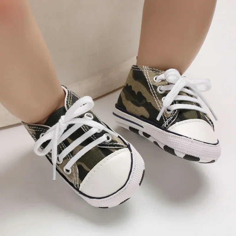 New Baby Canvas Sneaker For Newborn Sport Shoes For Baby Boys Girls Infant Toddler Soft Bottom Anti-slip First Walkers 0-18 M