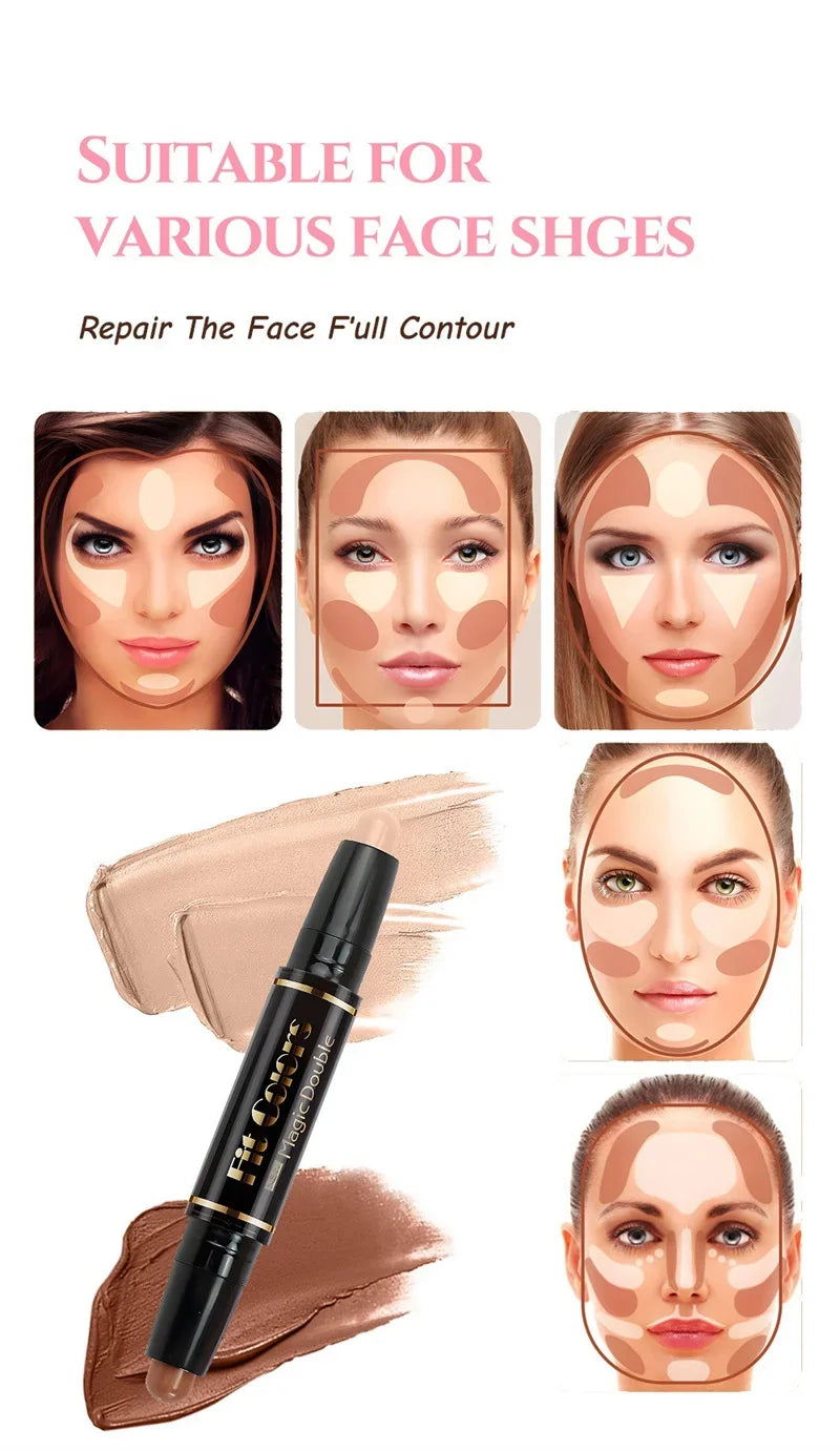Double-ended Dual-purpose High-light Trimming Stick Three-dimensional Contour Nose Shadow Facial Shape Pencil Face Makeup Stick