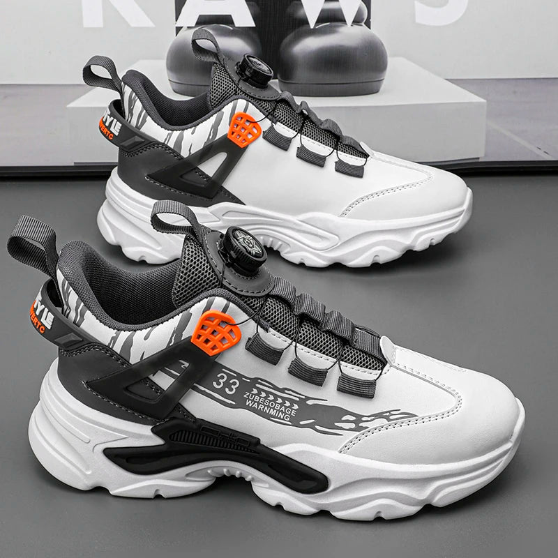 Swivel Buckle Mens Sneakers Spring New Light Adult Sport Shoes Casual Breathable Running Trainers Versatile Daddy Shoes