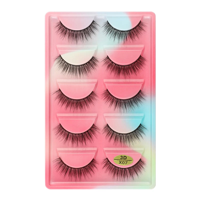 3/5 Pairs Fake Lashes Natural Long False Eyelashes Extension Fluffy 3D Mink Lashes Wispy Strip Eyelashes Makeup Tools maquillaje