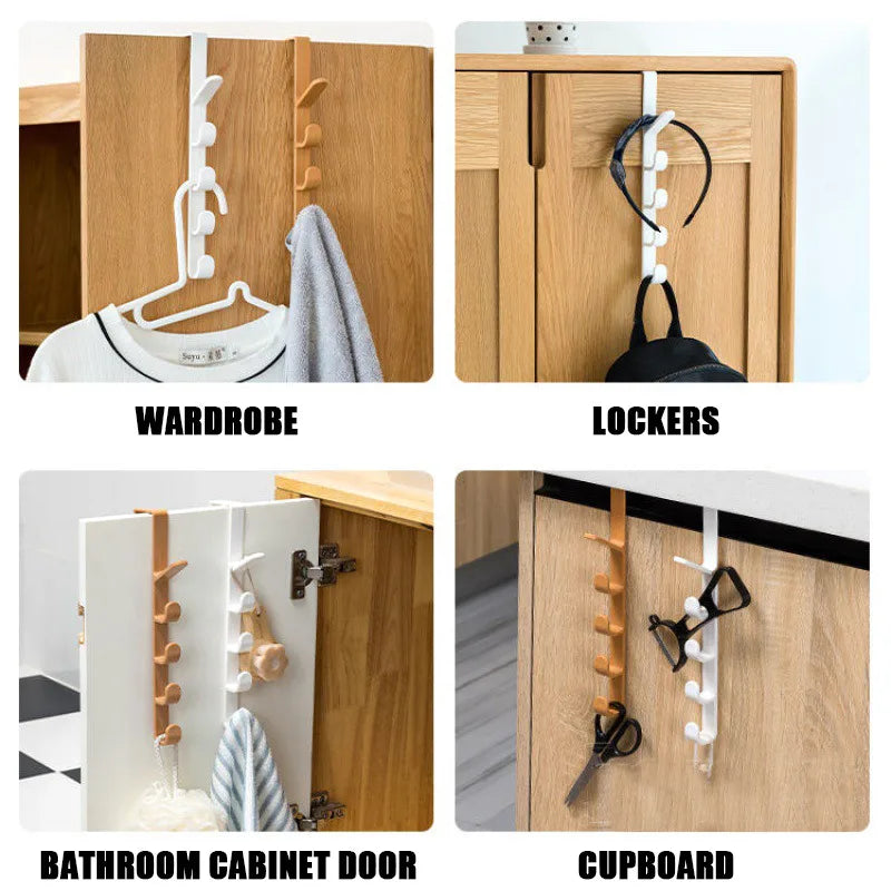 Bedroom Door Hanger Clothes Hanging Rack Over The Door Plastic Home Storage Organization Hooks Purse Holder for Bags Rails