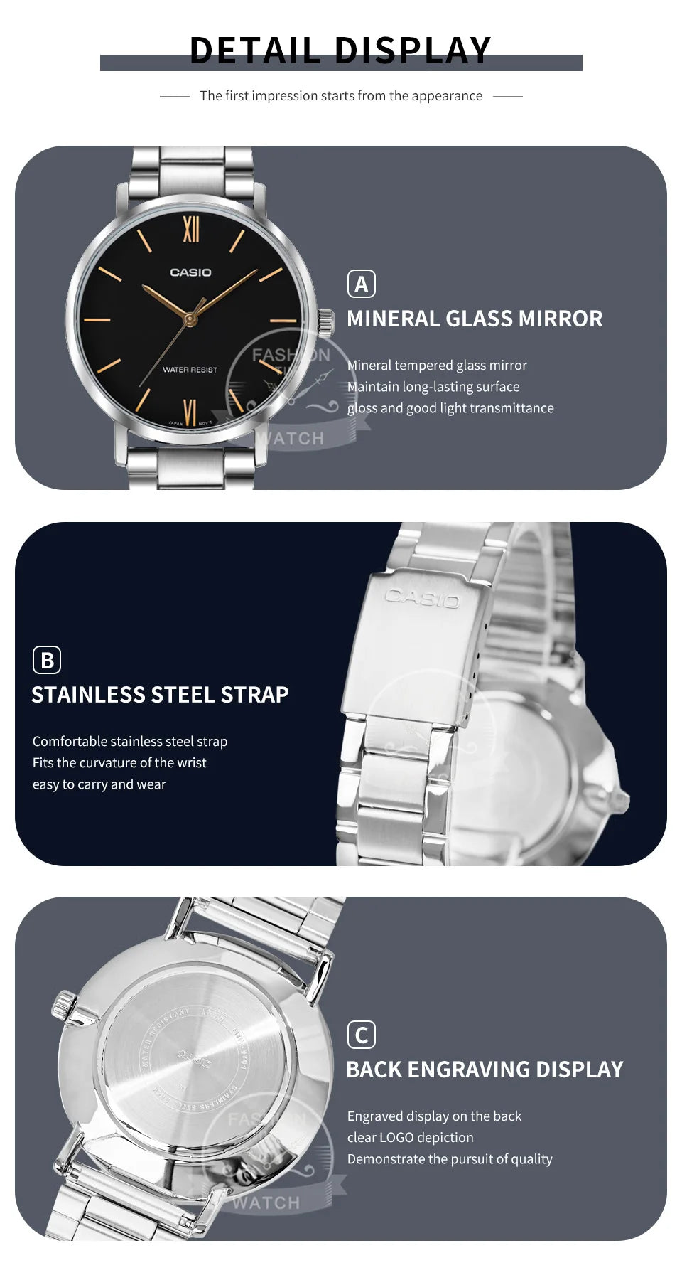 Casio watch for men simple fashionable Waterproof Quartz Watch reloj casio hombre free shipping MTP-VT01 series