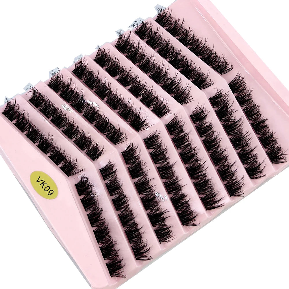 New 8 Rows Mink Eyelashes Natural Bundles Eyelash Extension 3D Russia Volume Individual Eyelash Cluster Makeup Tools Lashes