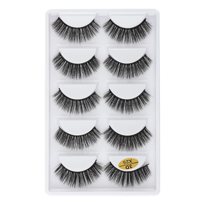 3/5 Pairs Fake Lashes Natural Long False Eyelashes Extension Fluffy 3D Mink Lashes Wispy Strip Eyelashes Makeup Tools maquillaje
