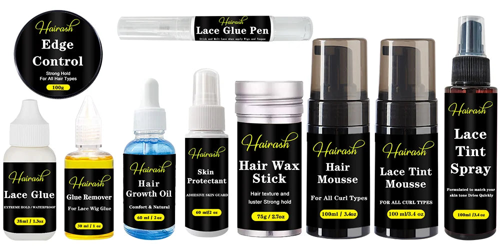 Lace Glue Waterproof For Lace Front Wig + Plant Glue Remover + Hair Wax Stick + Lace Tint Spray
