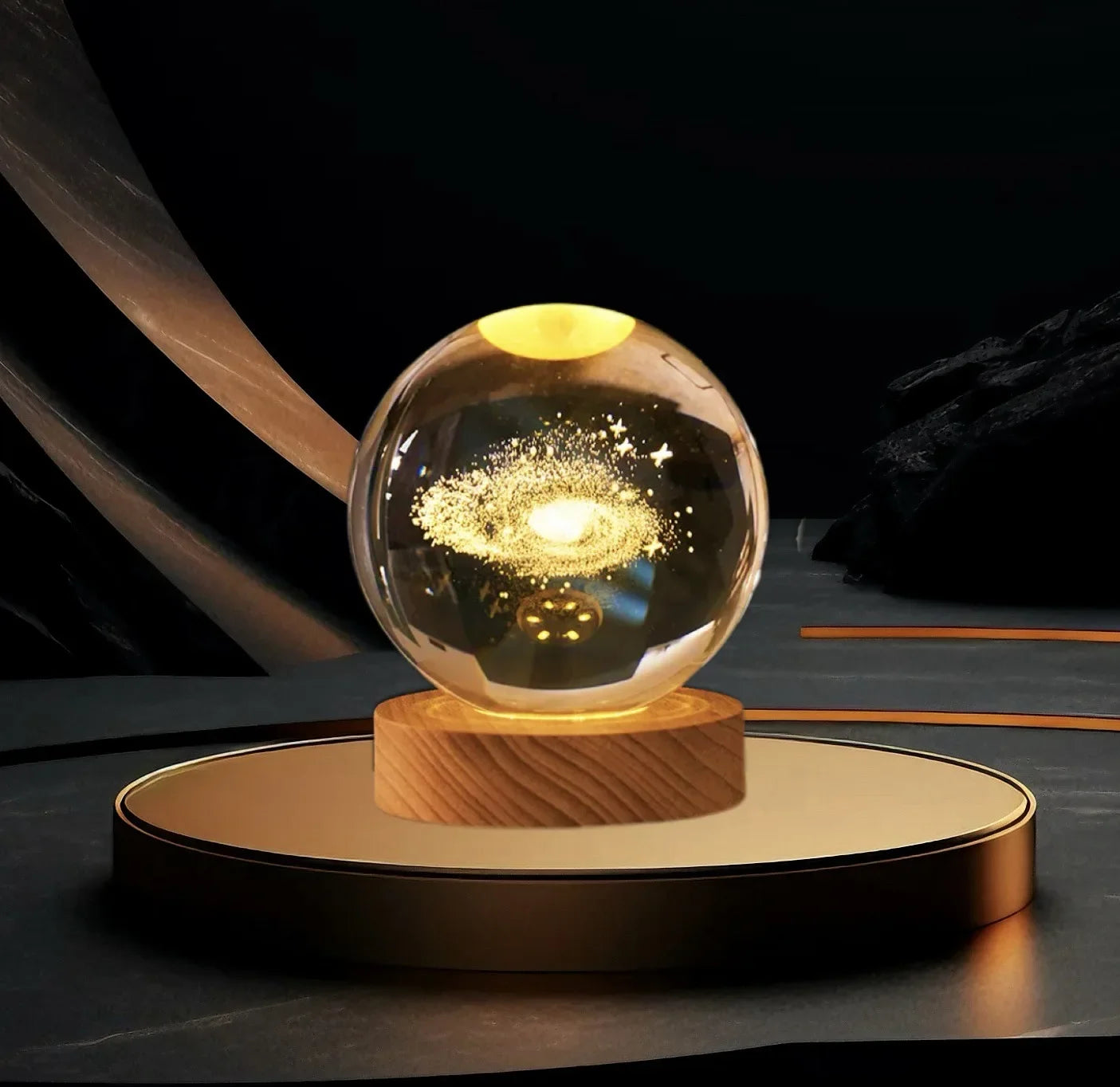 3D Crystal ball Crystal Planet Night Light DIY Laser Engraved Solar System Globe Astronomy Birthday Gift Home Desktop Decoration