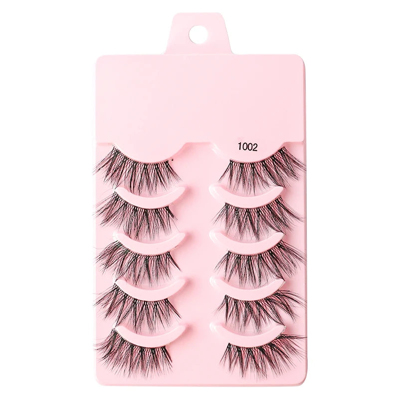 Hot Sale 3/5/6 Pairs 3D Mink Lashes Natural Long Cat Half Eyelashes Wispy Fluffy Manga Lashes Makeup Tools Faux Cils maquillaje