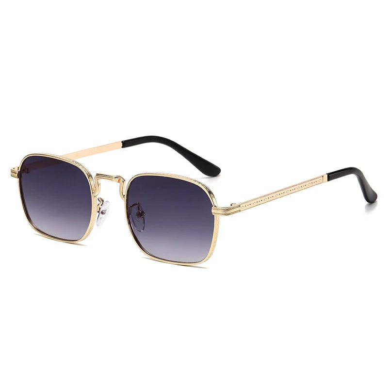 New Square Oval Metal Sunglasses Fashionable Retro Men Sunglasses Women Personalized Uv Resistant Eyeglass Luxury Design Uv400 