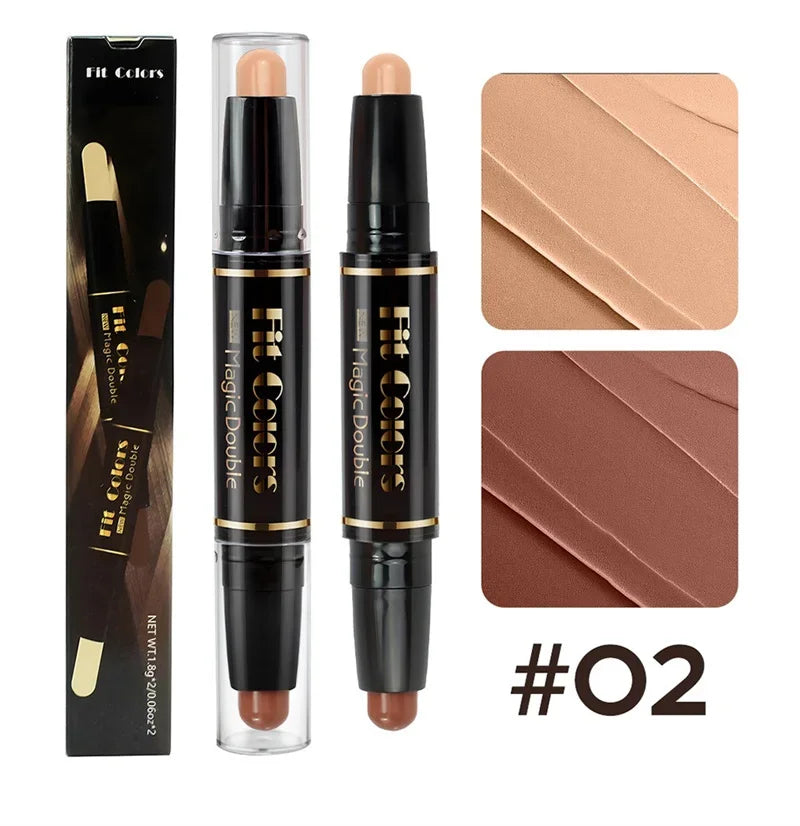 Double-ended Dual-purpose High-light Trimming Stick Three-dimensional Contour Nose Shadow Facial Shape Pencil Face Makeup Stick