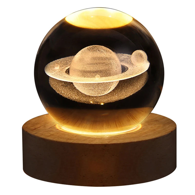 LED Night Light Milky Way Galaxy Solar System Crystal Ball Children Night Lamp Bedroom Ambient Light Creative Gift Night Light
