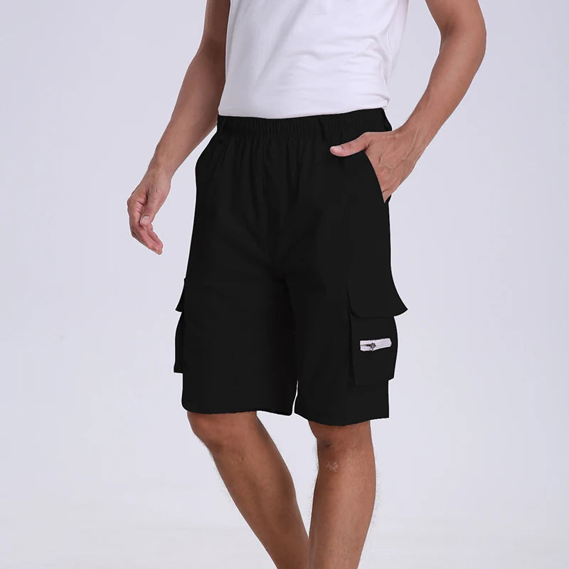 Men's Cargo Shorts Mens Tactical Pants Casual Big Pocket Sports Slacks Cargo Panels Trousers Plus Size for Male