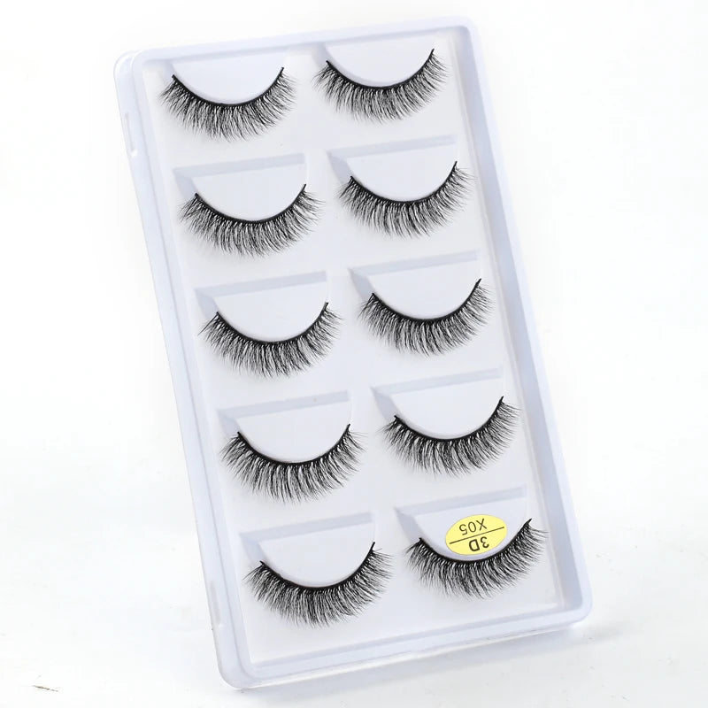 3/5 Pairs Fake Lashes Natural Long False Eyelashes Extension Fluffy 3D Mink Lashes Wispy Strip Eyelashes Makeup Tools maquillaje