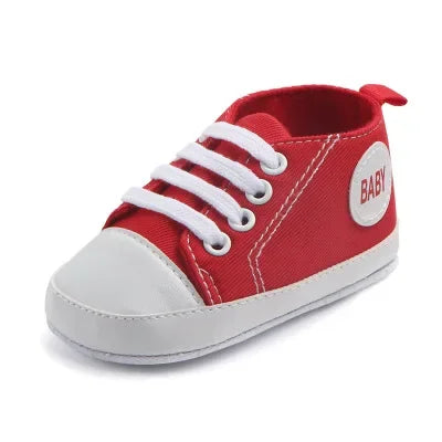 New Baby Canvas Sneaker For Newborn Sport Shoes For Baby Boys Girls Infant Toddler Soft Bottom Anti-slip First Walkers 0-18 M