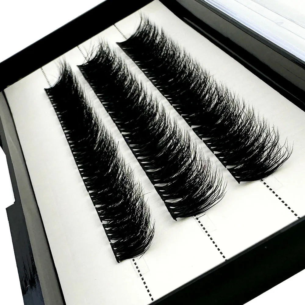 NEW3D DIY Clusters Volume Handmade Mink Eyelash Extension Curl Segmented False Lashes 5D fluffy Thick Bundle Cilias Makeup Tools