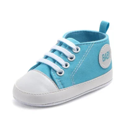 New Baby Canvas Sneaker For Newborn Sport Shoes For Baby Boys Girls Infant Toddler Soft Bottom Anti-slip First Walkers 0-18 M