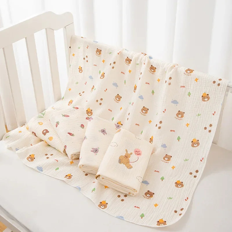 80x80cm Baby Receive Blanket for Newborn Cotton Muslin Swaddle Blanket Bedding Infant Bath Towel Baby Items Mother Kids