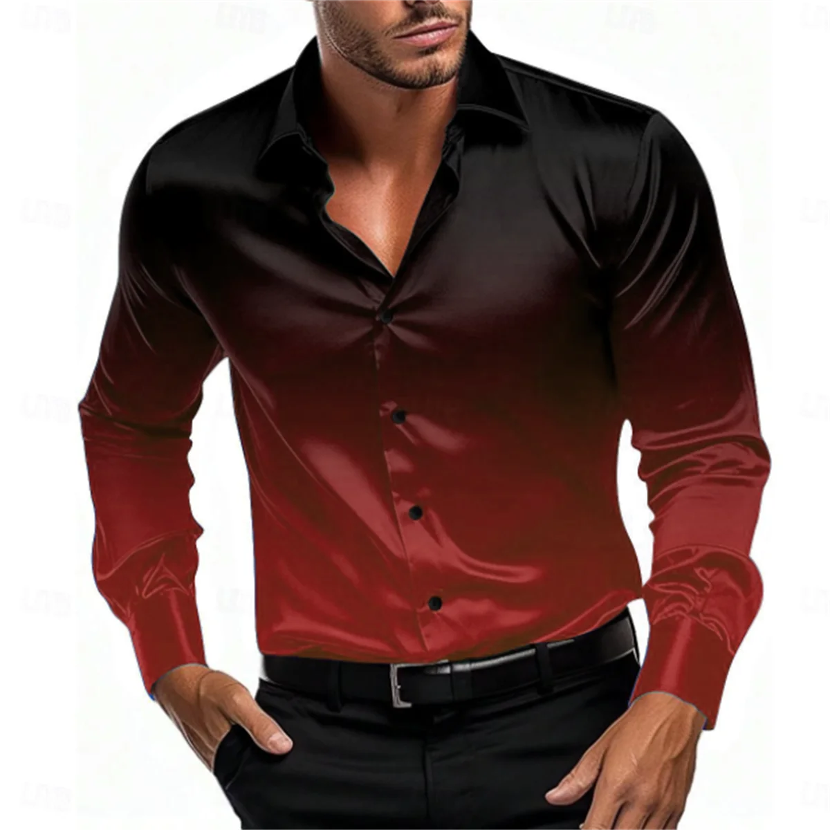 11 color gradient men's shirt casual comfortable business shirt spring and autumn lapel long sleeve shirt oversized men's clothi