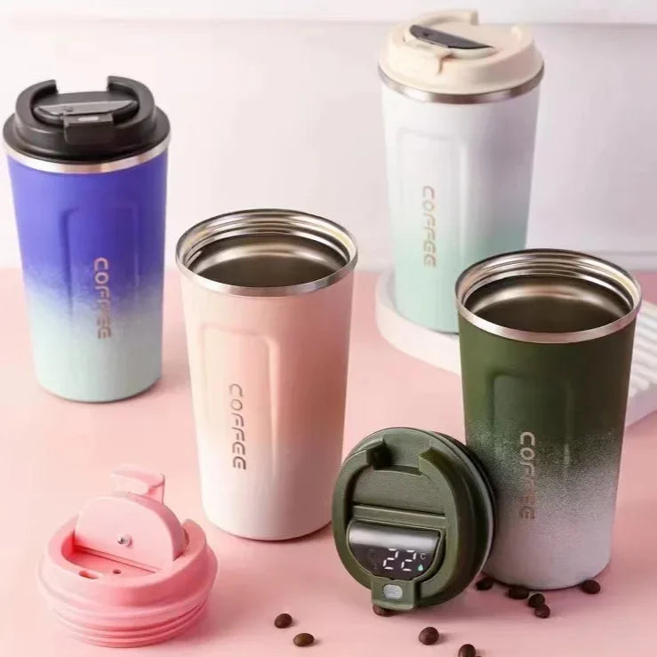 Coffee Tumbler Double Wall Stainless Steel Insulated Travel Mug for Hot Cold Drinks Sleek Design Portable Outdoor Cup