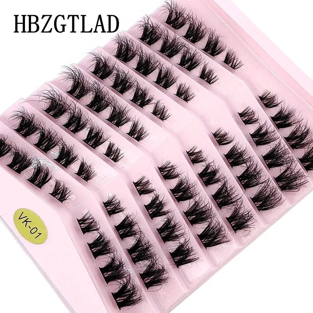 New 8 Rows Mink Eyelashes Natural Bundles Eyelash Extension 3D Russia Volume Individual Eyelash Cluster Makeup Tools Lashes