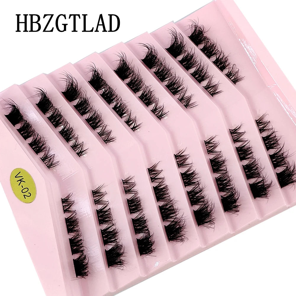 New 8 Rows Mink Eyelashes Natural Bundles Eyelash Extension 3D Russia Volume Individual Eyelash Cluster Makeup Tools Lashes