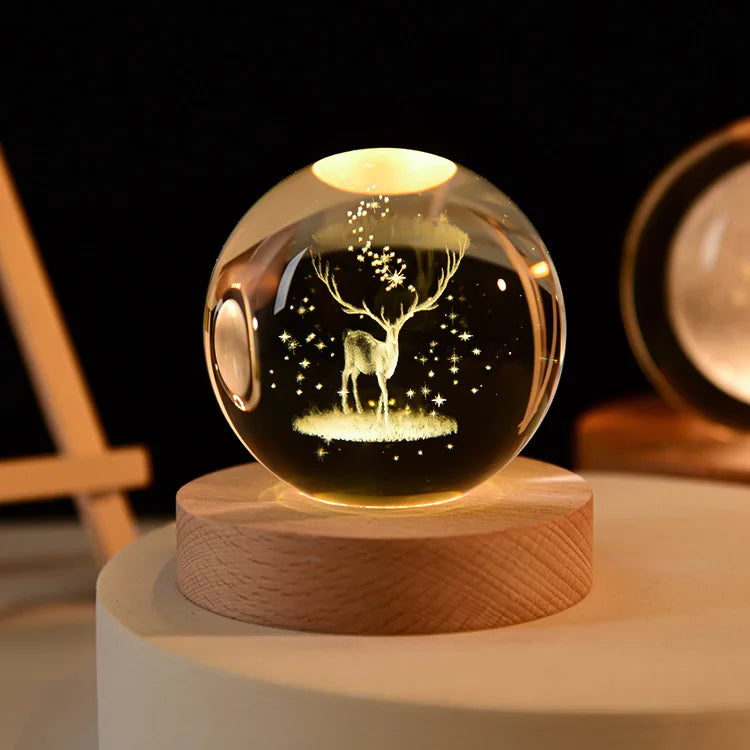 LED Night Light Milky Way Galaxy Solar System Crystal Ball Children Night Lamp Bedroom Ambient Light Creative Gift Night Light