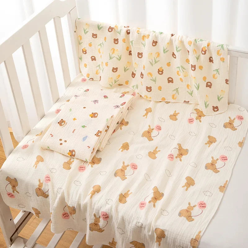 80x80cm Baby Receive Blanket for Newborn Cotton Muslin Swaddle Blanket Bedding Infant Bath Towel Baby Items Mother Kids