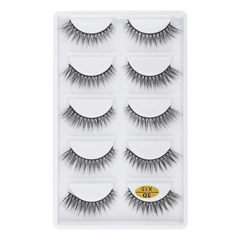 3/5 Pairs Fake Lashes Natural Long False Eyelashes Extension Fluffy 3D Mink Lashes Wispy Strip Eyelashes Makeup Tools maquillaje
