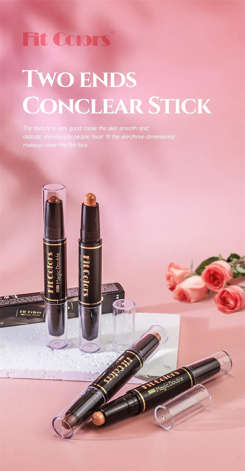 Double-ended Dual-purpose High-light Trimming Stick Three-dimensional Contour Nose Shadow Facial Shape Pencil Face Makeup Stick