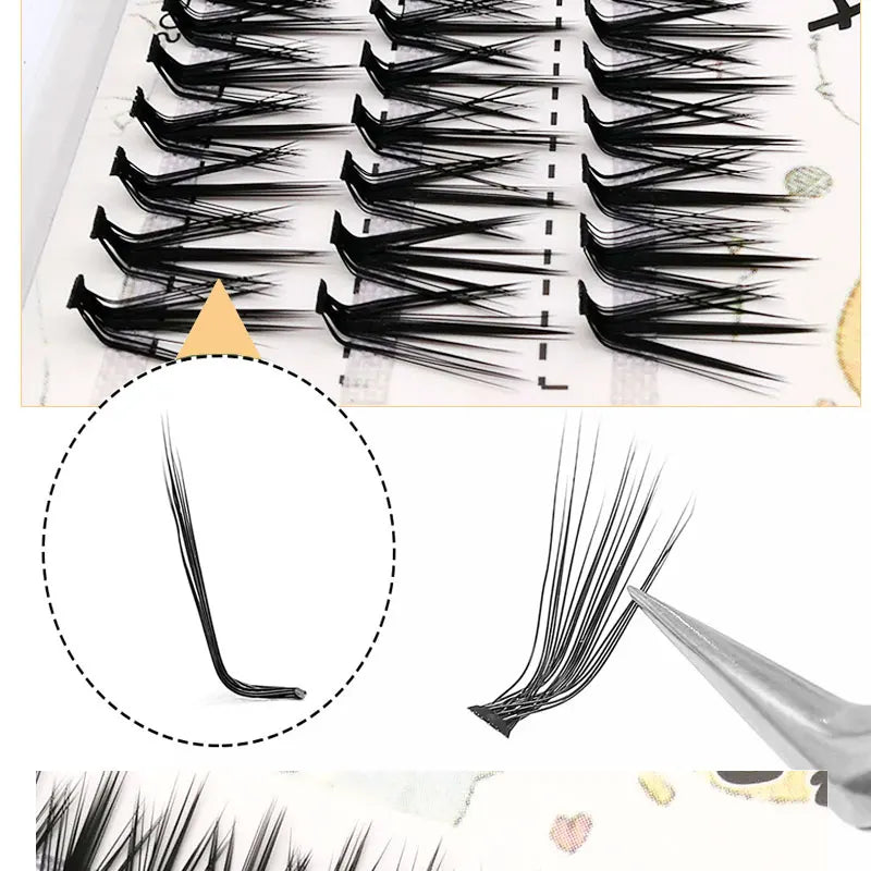 New 20D L Curl Cluster Eyelash Extensions Natural Mink Lashes 1 Box/60 Bundles Individual Eyelash Makeup Tools Cilias Volume