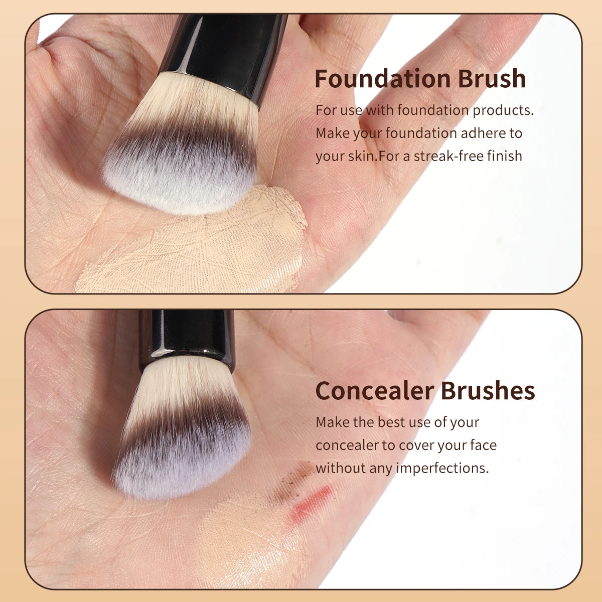 MAANGE Double-Ended Contour Brush Angled Foundation Sculpting Brush Powder Blush Brush Women Cosmetic Makeup Tools Facial Brush