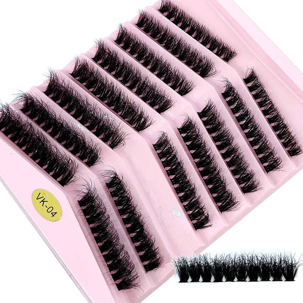 New 8 Rows Mink Eyelashes Natural Bundles Eyelash Extension 3D Russia Volume Individual Eyelash Cluster Makeup Tools Lashes