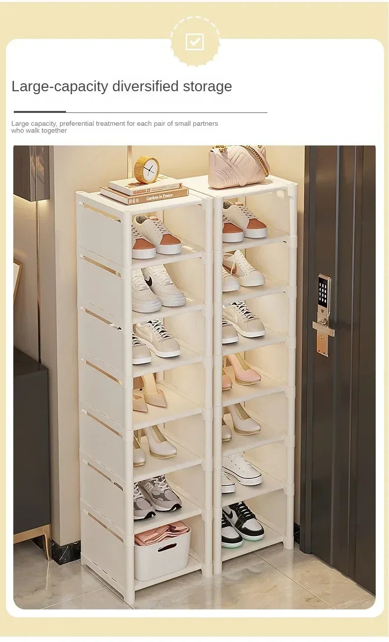 Shoes Rack Organizer Stackable Shoe Cabinet Space Saving Shoes Storage Rack Multi-layer Adjustable Shoe Cabinet Home Storage