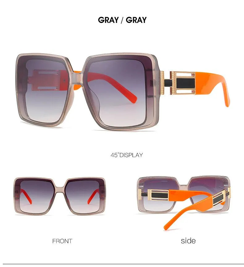 New Luxury Oversized Men Sunglasses Brand Designer Sun Glasses For Women Fashion Gradient Square Shades