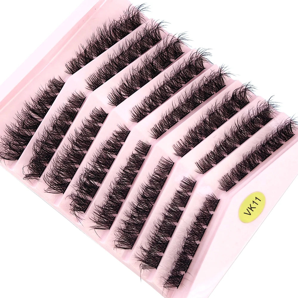 New 8 Rows Mink Eyelashes Natural Bundles Eyelash Extension 3D Russia Volume Individual Eyelash Cluster Makeup Tools Lashes