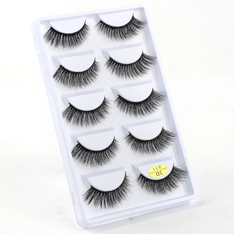 3/5 Pairs Fake Lashes Natural Long False Eyelashes Extension Fluffy 3D Mink Lashes Wispy Strip Eyelashes Makeup Tools maquillaje