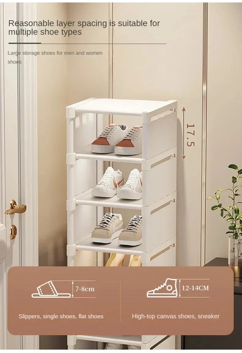 Shoes Rack Organizer Stackable Shoe Cabinet Space Saving Shoes Storage Rack Multi-layer Adjustable Shoe Cabinet Home Storage