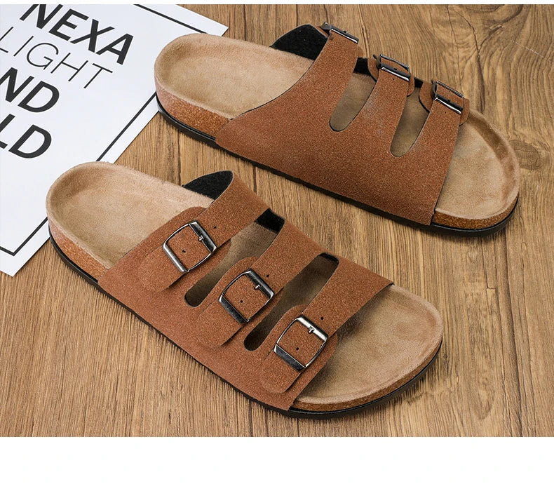Men's Summer Sandals for Men 2024 Adult Leather Men's Sandal Man Beach Sandals Original Brands Shoes Trend Trending Comfortable