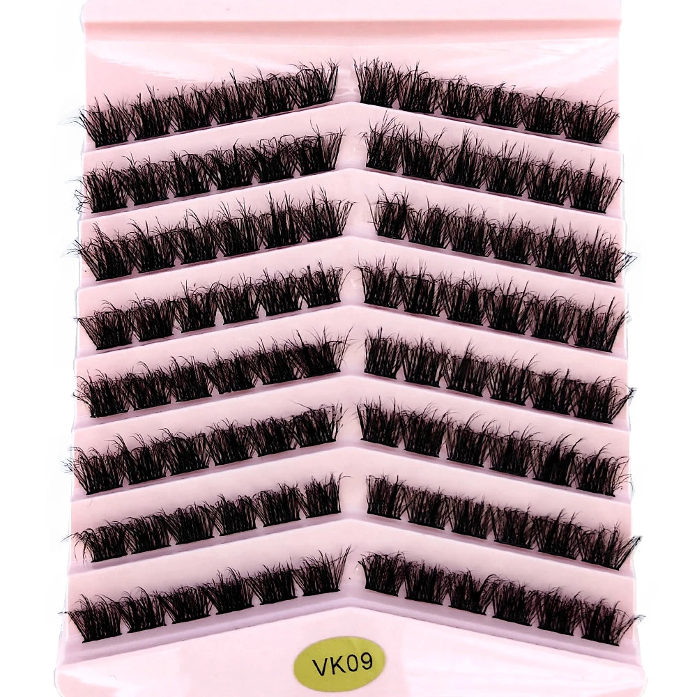 New 8 Rows Mink Eyelashes Natural Bundles Eyelash Extension 3D Russia Volume Individual Eyelash Cluster Makeup Tools Lashes