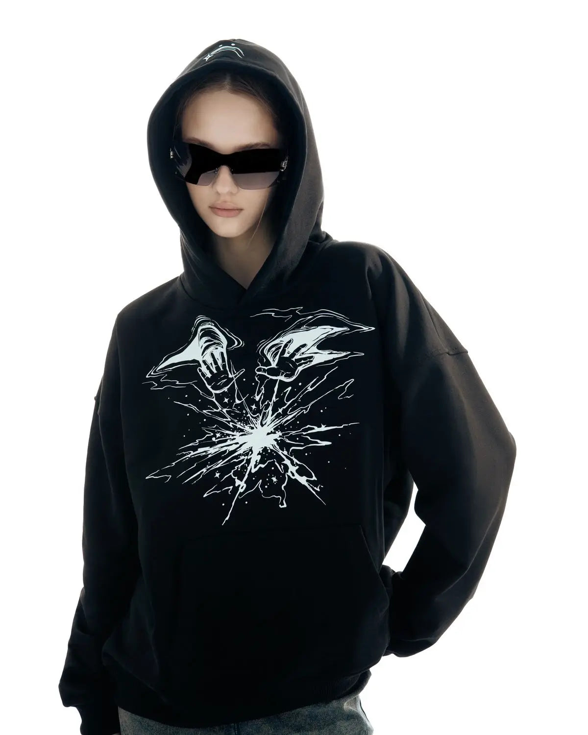 Punk Lyrical Print Clothing Oversized Hip Hop Pullover Streetwear Men's Hoodies Harajuku Fashion Tops Goth Hooded Sweatshirt Y2K