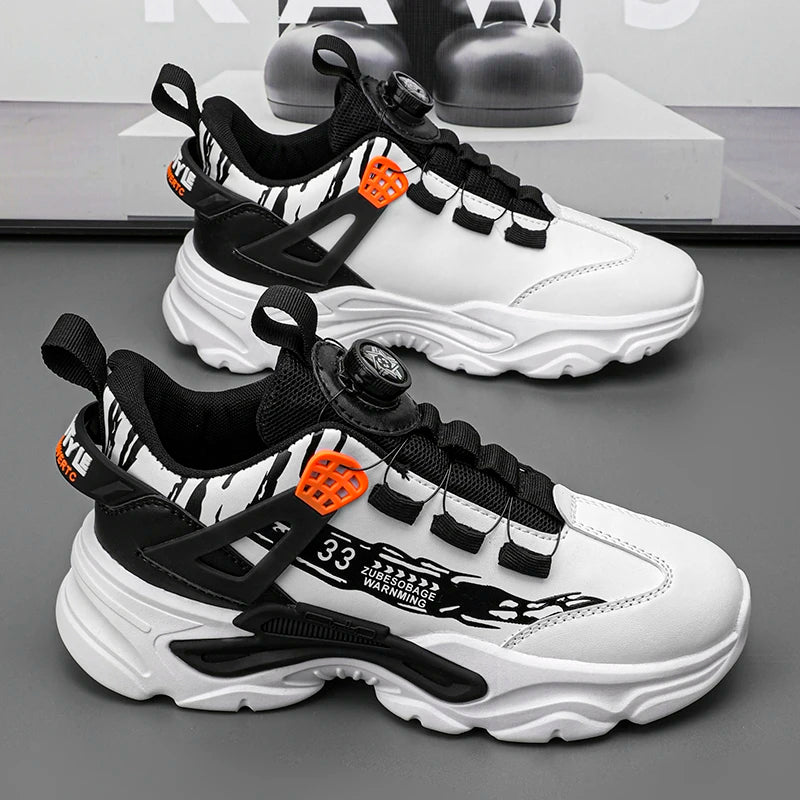 Swivel Buckle Mens Sneakers Spring New Light Adult Sport Shoes Casual Breathable Running Trainers Versatile Daddy Shoes