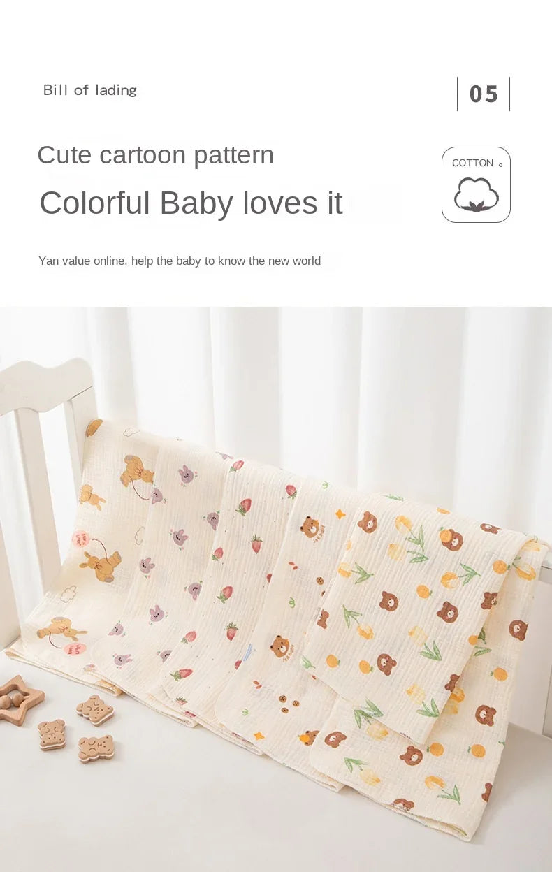 80x80cm Baby Receive Blanket for Newborn Cotton Muslin Swaddle Blanket Bedding Infant Bath Towel Baby Items Mother Kids