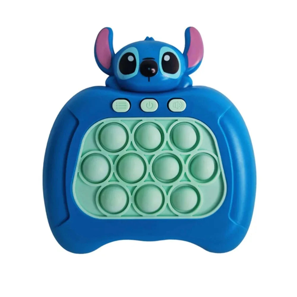 New Sanrio Stitch Quick Push Bubbles Game Machine Kids Fun Whac-A-Mole Squeezing Anti Stress Sensory Bubble Fidget Toy Gifts