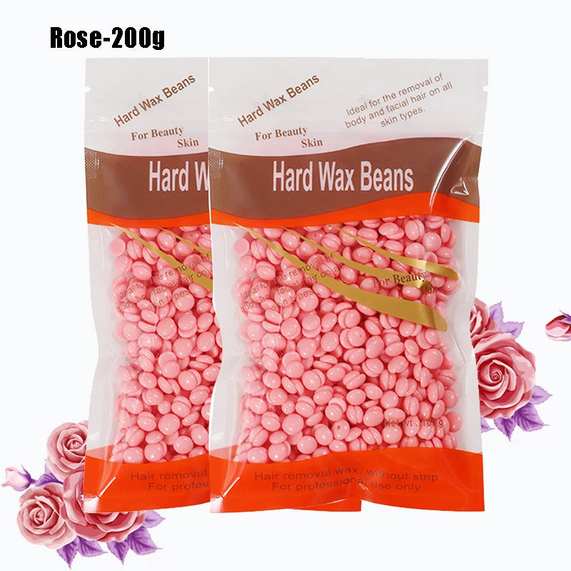 Hard Wax Beads Wax Beans for Hair Removal Sensitive Skin with Strawberries FormulaPerfect for Full Body Facial Brazilian Bikini