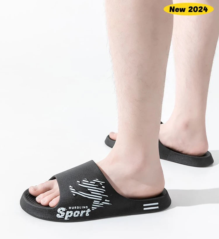 New Trend Men's Slippers Home indoor anti slip soft sole pvc slippers Summer sports style Outdoor Casual Beach Flip Flops Sandal