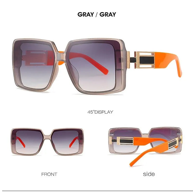 New Luxury Oversized Men Sunglasses Brand Designer Sun Glasses For Women Fashion Gradient Square Shades