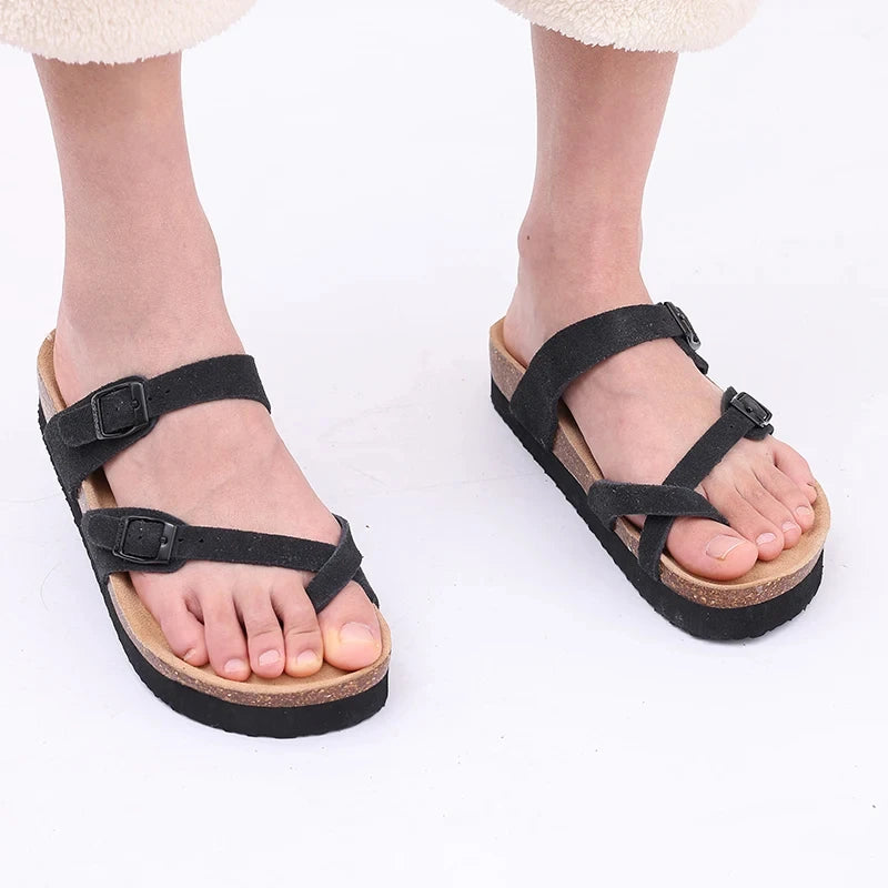 Litfun Fashion Clogs Sandals For Men Woen Summer Cork Footbed Outdoor Beach Slippers Orthopetic Mules Sandal With Arch Support