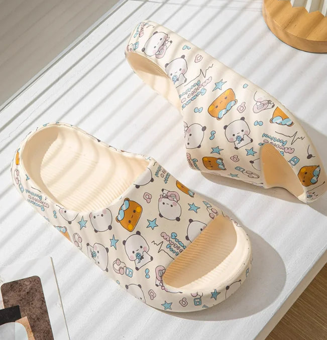 Kawaii Bubu Dudu Bear Slippers Summer Home Bathroom Anti-skid Bottom Outdoor Soft Shoes Cartoon Sandal Girl Gift Anime Figure