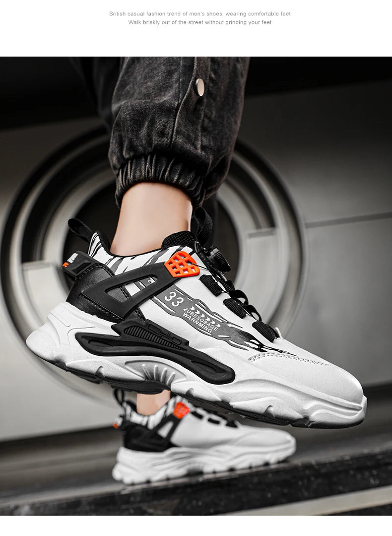 Swivel Buckle Mens Sneakers Spring New Light Adult Sport Shoes Casual Breathable Running Trainers Versatile Daddy Shoes
