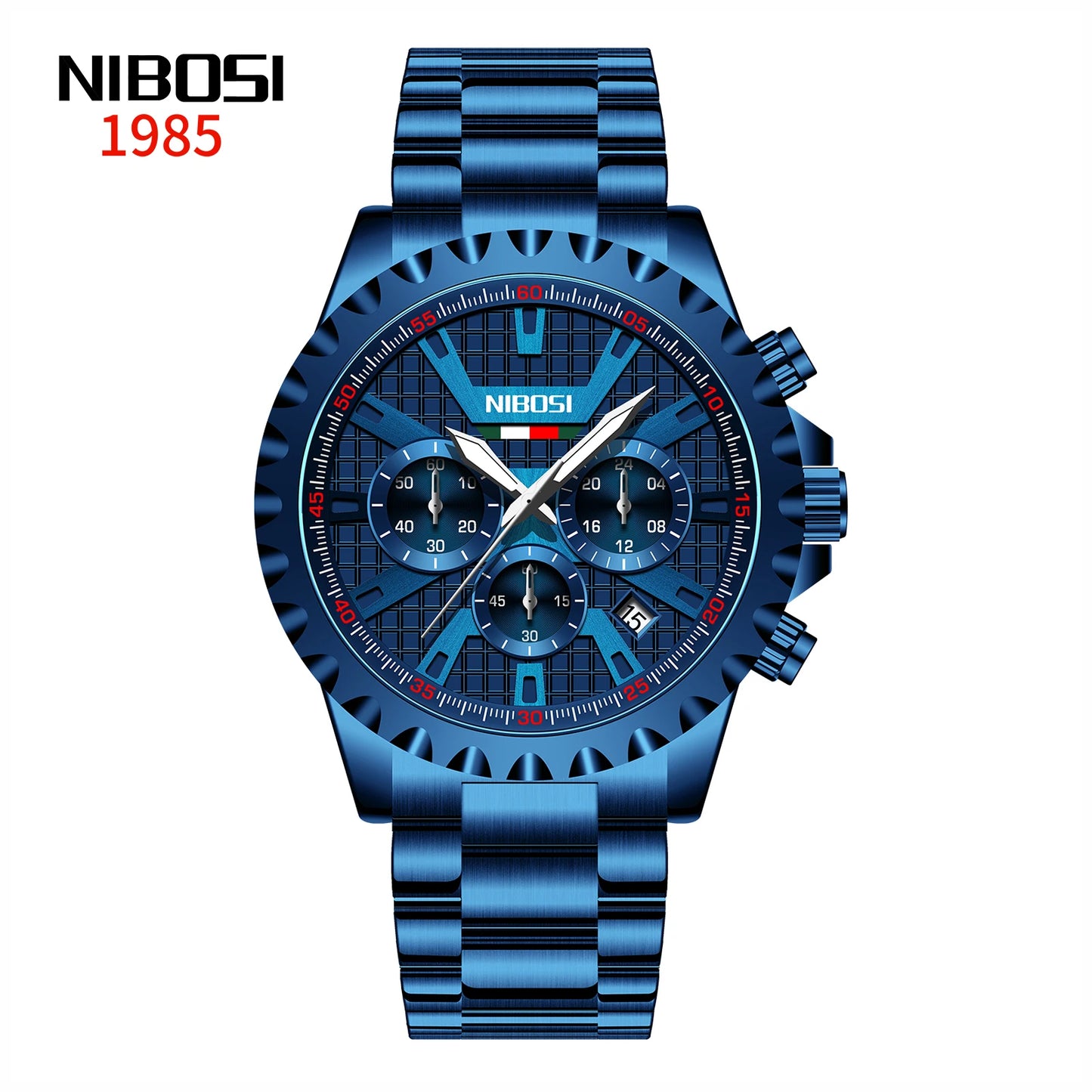 NIBOSI Men Watches Stainless Steel Top Luxury Fashion Business Wristwatch Waterproof Luminous Quartz Watches Relogio Masculino