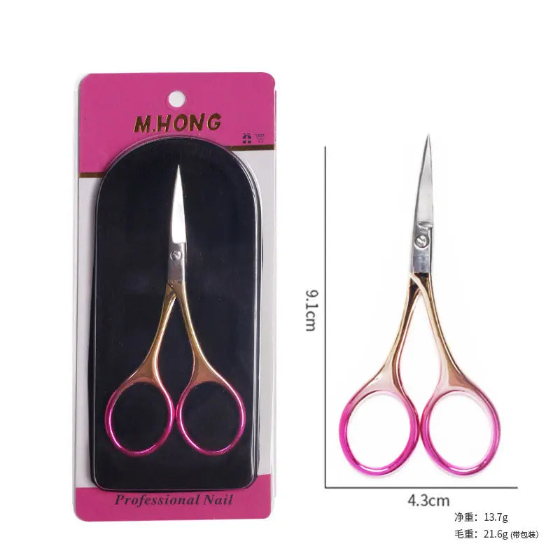 Eyebrow Scissor Makeup Eyelash Trimmer Nose Facial Hair Remover Multifunctional Scissors Stainless Steel Nail Cuticle Tools